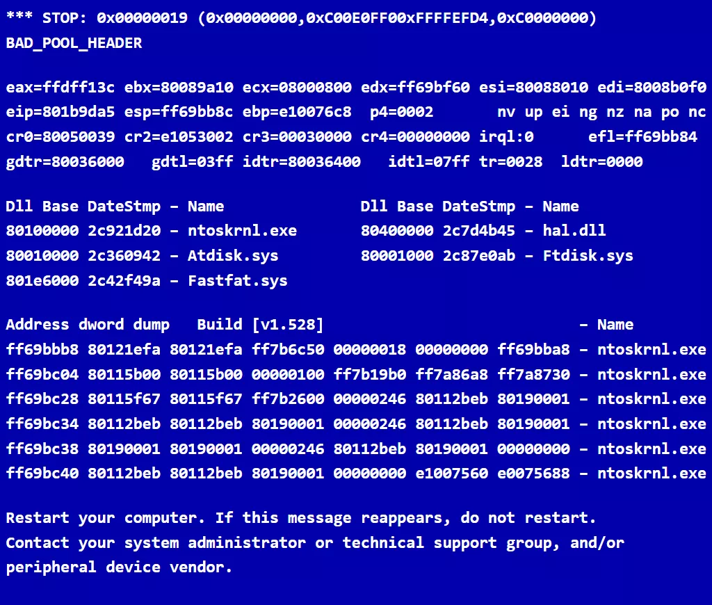 Scopri di più sull'articolo Chi ha scritto il testo per i noti BSOD di Windows ?